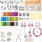 DIY Make Your Own Clay Jewelry Dish Craft Kit for Girls - Jewelry Dish Making Kit, w/24 Color Polymer Clay, 7 Circle Cutters, Rollers,212 pcs Earring Making Tools Arts and Crafts for Kids Ages 6-14